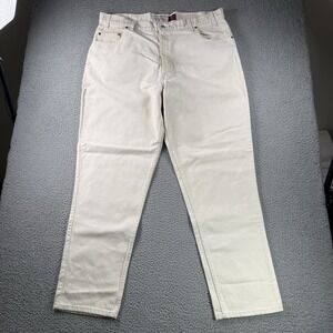 Levis 545 Jeans Mens 42x32 Beige Loose Fit Straight Leg Brown Tab 90s USA VTG